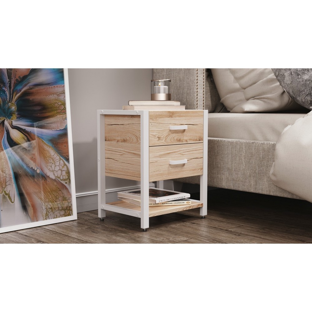 Тумба универсальная Ferrum-decor Вивьен 2/1 50x41x40 белый ДСП Дуб Сан-Марино 16мм (FRD-104177)
