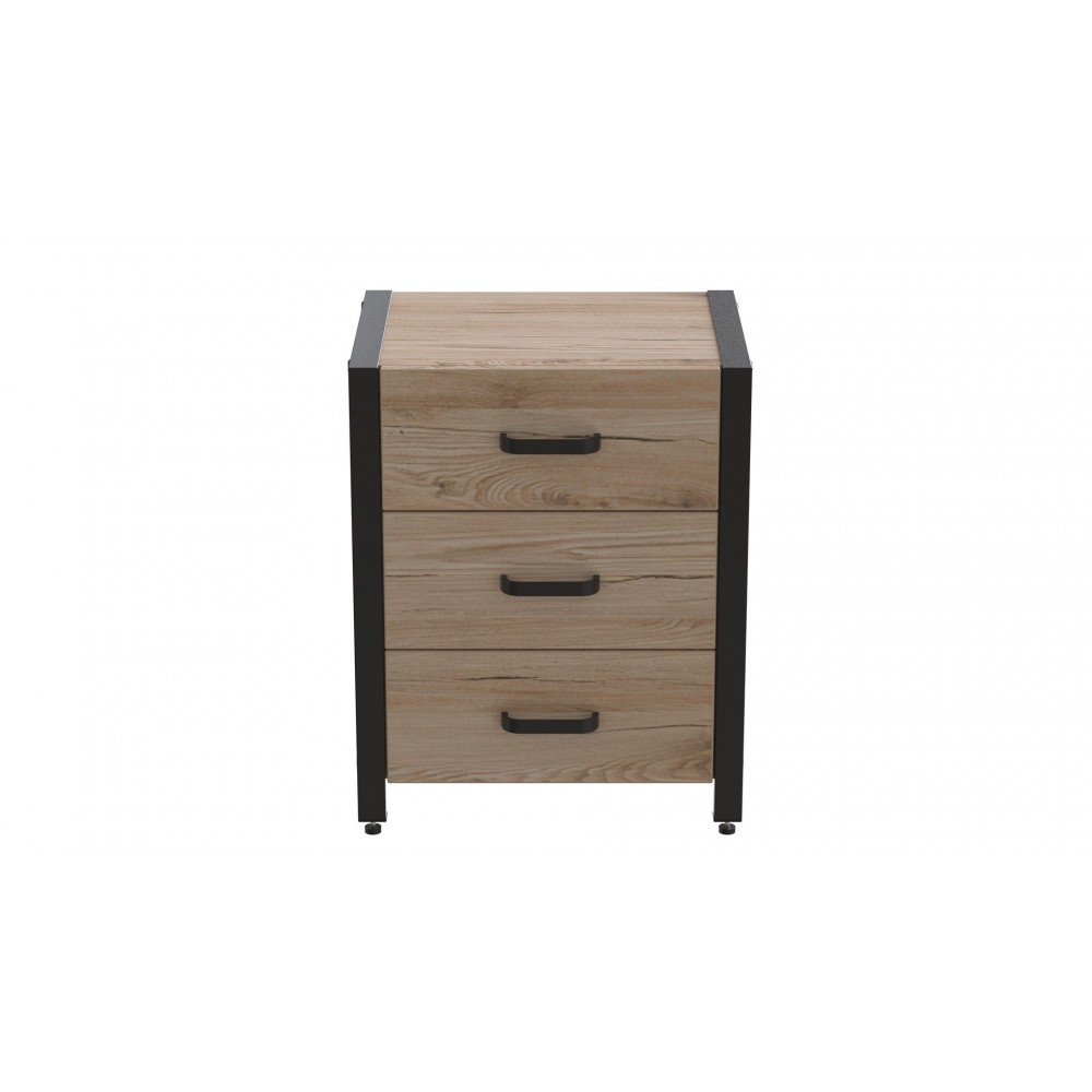 Тумба універсальна Ferrum-decor Вів'єн 3 50x41x40 чорний ДСП Дуб Сан-Марино 16мм (FRD-104187)