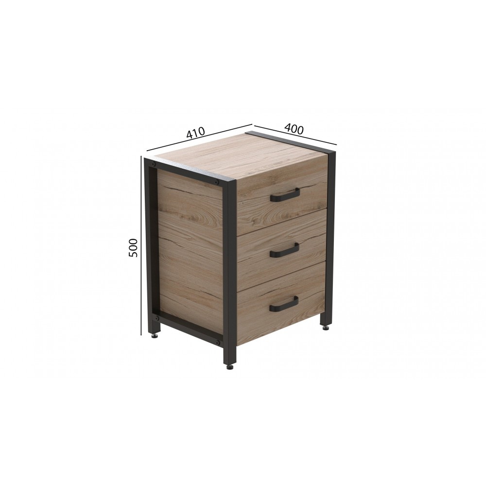 Тумба універсальна Ferrum-decor Вів'єн 3 50x41x40 чорний ДСП Дуб Сан-Марино 16мм (FRD-104187)