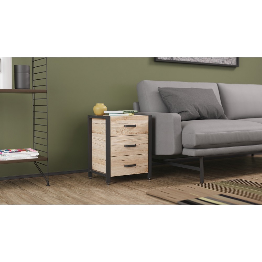 Тумба універсальна Ferrum-decor Вів'єн 3 50x41x40 чорний ДСП Дуб Сан-Марино 16мм (FRD-104187)