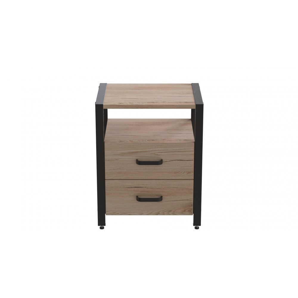 Тумба універсальна Ferrum-decor Вів'єн 2/2 50x41x40 чорний ДСП Дуб Сан-Марино 16мм (FRD-104157)
