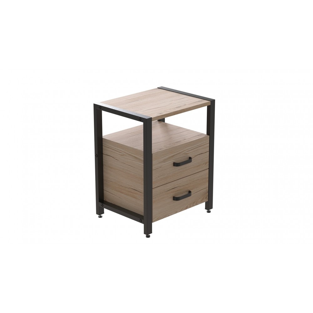 Тумба універсальна Ferrum-decor Вів'єн 2/2 50x41x40 чорний ДСП Дуб Сан-Марино 16мм (FRD-104157)