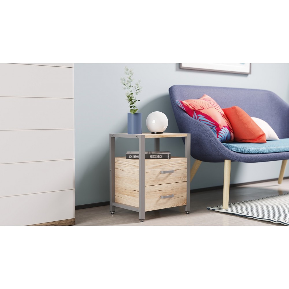 Тумба універсальна Ferrum-decor Вів'єн 2/2 50x41x40 сірий ДСП Дуб Сан-Марино 16мм (FRD-104167)