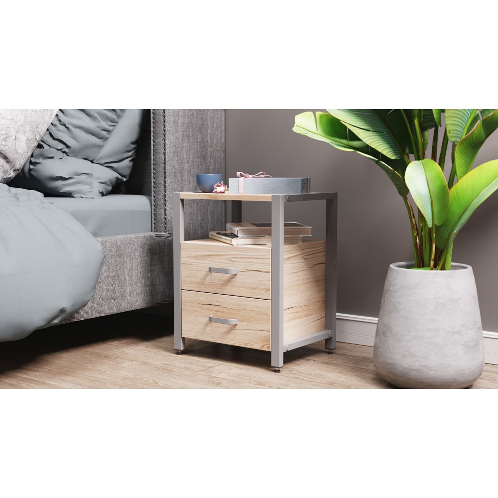 Тумба універсальна Ferrum-decor Вів'єн 2/2 50x41x40 сірий ДСП Дуб Сан-Марино 16мм (FRD-104167)