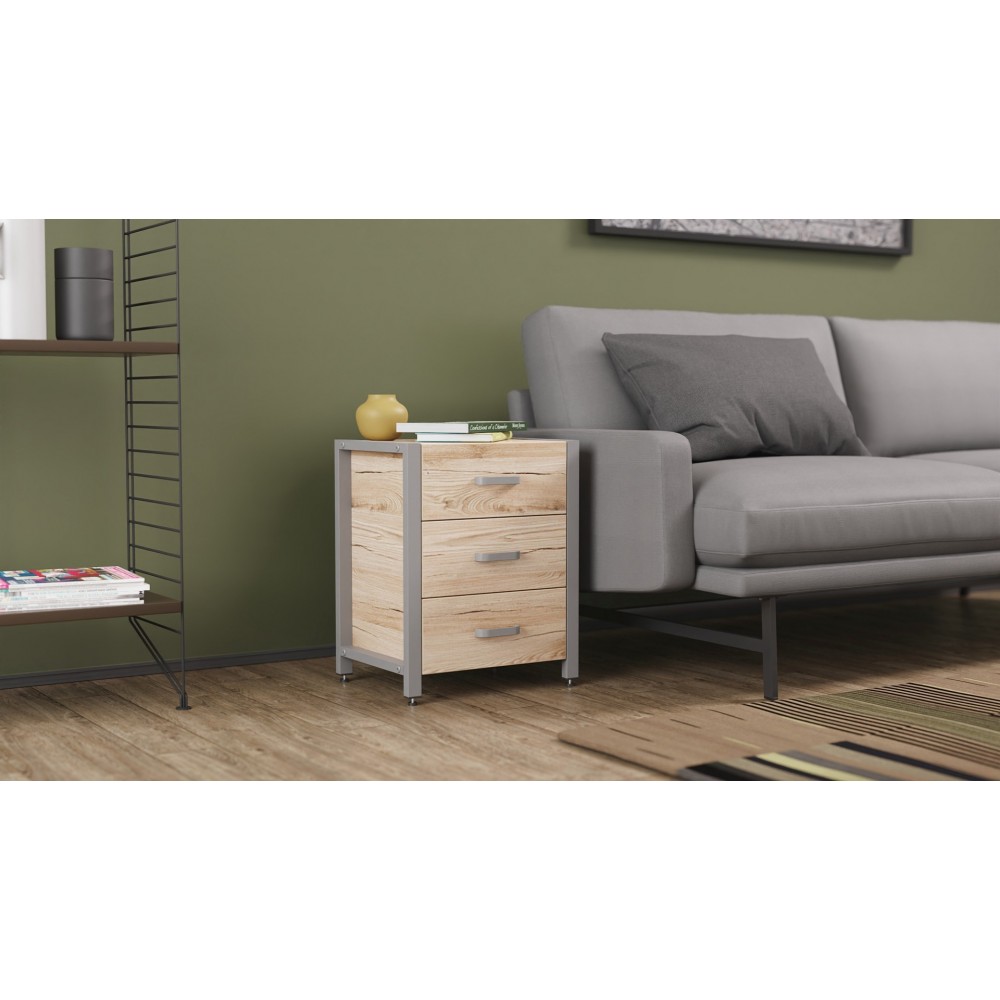 Тумба универсальная Ferrum-decor Вивьен 3 50x41x40 серый ДСП Дуб Сан-Марино 16мм (FRD-104197)