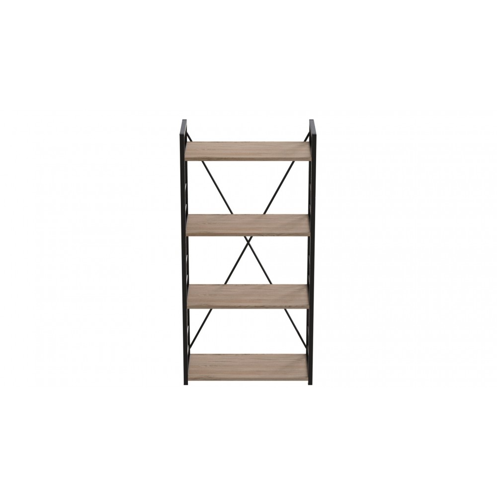 Этажерка 4/60 Ferrum-decor Серии Конект 120x60x28 черный ДСП Дуб Сан-Марино 16мм (FRD-104237)