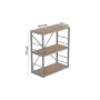 Этажерка 3/60 Ferrum-decor Серии Конект 73x60x28 серый ДСП Дуб Сан-Марино 16мм (FRD-104267)