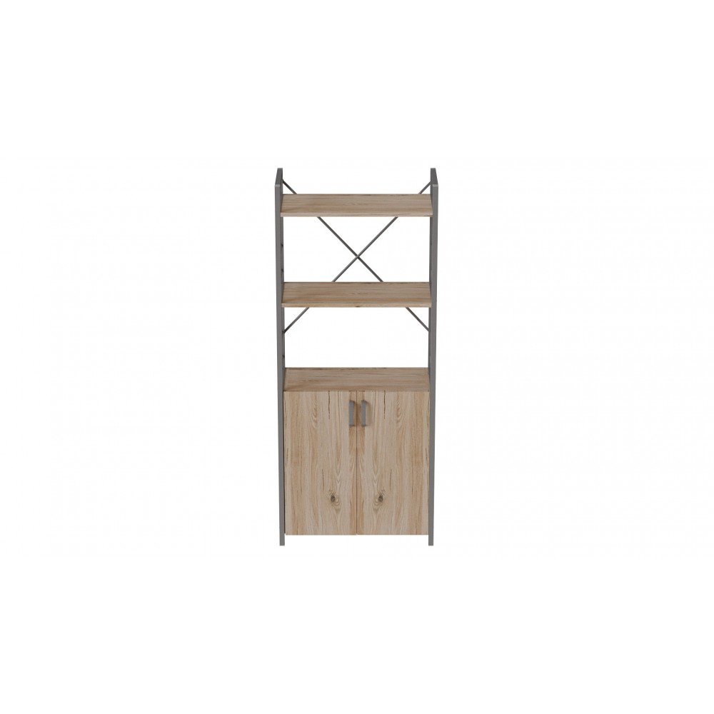 Этажерка 3/60 Ferrum-decor Серии Конект с тумбой 144x60x28 Серый ДСП Сан-Марино (FRD-104457)