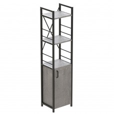 Этажерка 3/34 Ferrum-decor Серии Конект с тумбой 144x34x28 Черный ДСП Бетон (FRD-104427)