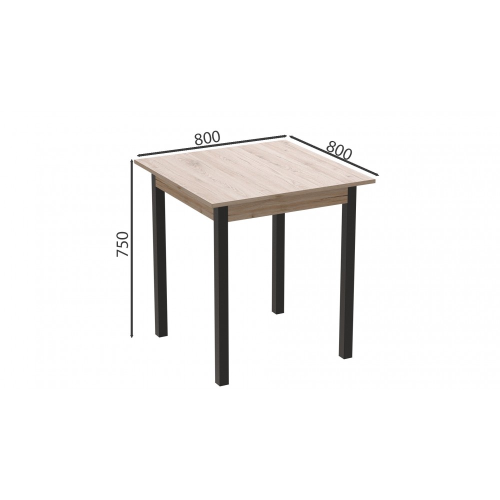 Стол кухонный Ferrum-decor Агата 75x80x80 Черный ДСП Сан-Марино 16мм (FRD-105637)