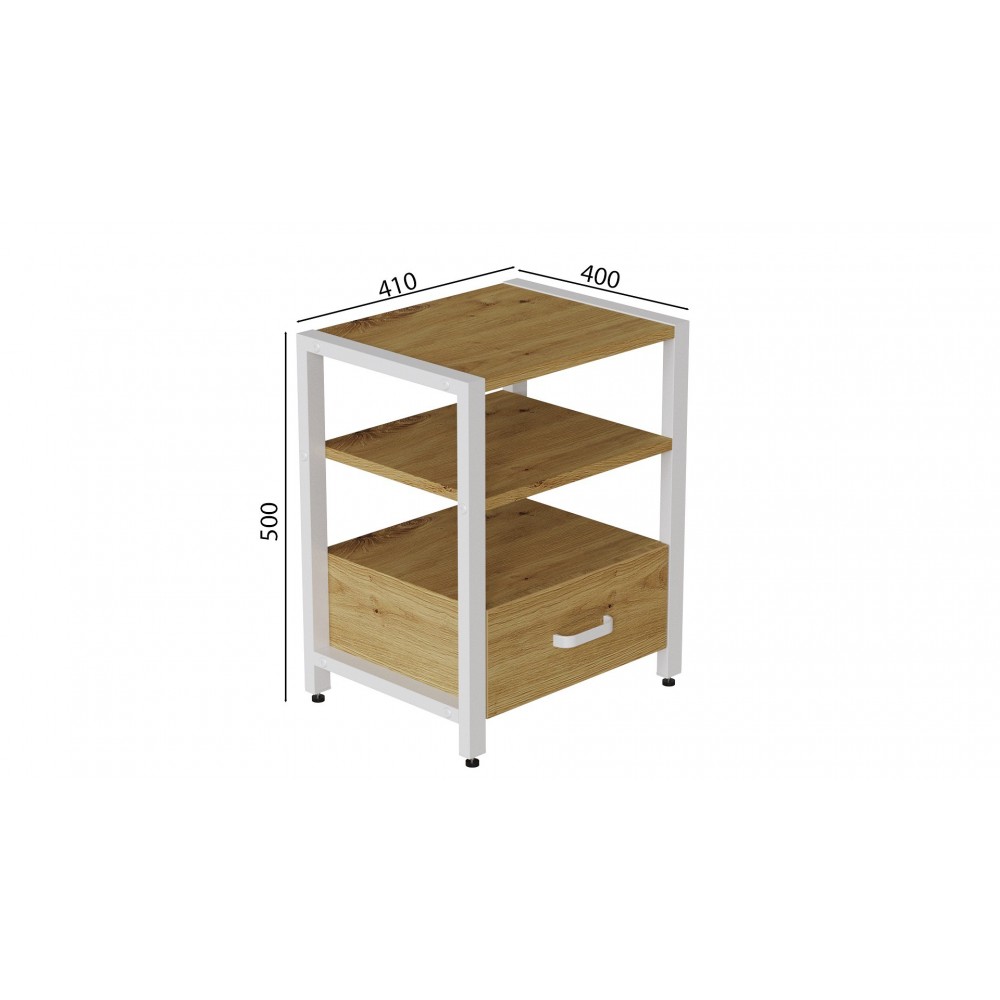 Тумба універсальна Ferrum-decor Вів'єн 1/1 50x41x40 білий ДСП Дуб Артизан 16мм (FRD-104147)