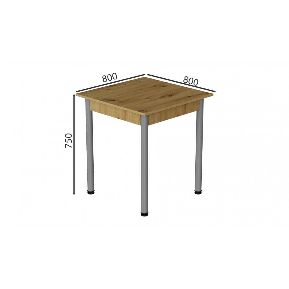 Стол кухонный Ferrum-decor Агата 75x80x80 Серый ДСП Дуб Артизан 16мм (FRD-105677)