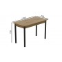 Стіл кухонний Ferrum-decor Беніта 75x120x70 Чорний ДСП Дуб Артизан 16мм (FRD-105697)