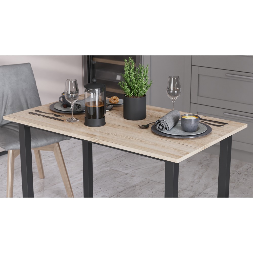 Стол универсальный Knap Ferrum-decor 750x1200x600 Черный металл ДСП Дуб Сан-Марино 16 мм (FRD-106347)