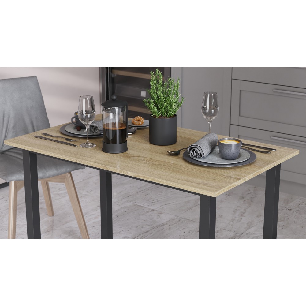 Стіл універсальний Knap Ferrum-decor 750x1400x600 Чорний метал ДСП Дуб Сонома 16 мм (FRD-106357)