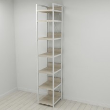 Шафа Гардероб Уні секція 4 серії Конект Ferrum-decor 220x40x50см Білий метал ДСП Дуб Сонома 32 мм (FRD-104557)