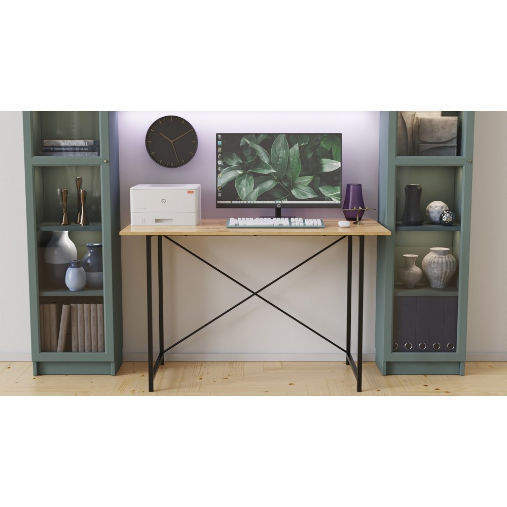 Стол письменный Line Лайт Ferrum-decor 750x1000x600 Черный металл ДСП Дуб Артизан 16 мм (FRD-104848)