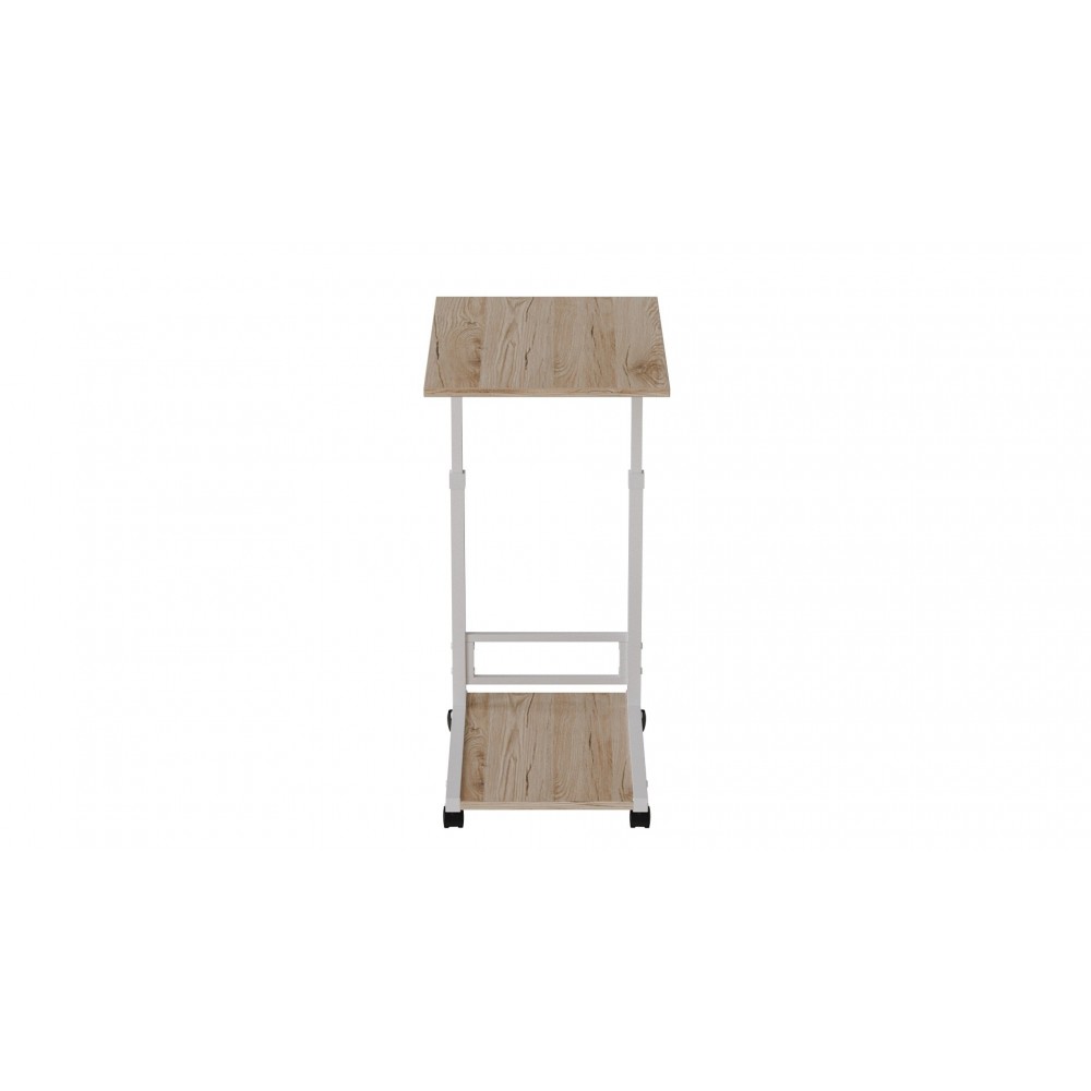 Стол приставной Ferrum-decor Френу 62x40x60 металл Белый ДСП Дуб Сан-Марино 16мм (FRD-102513)