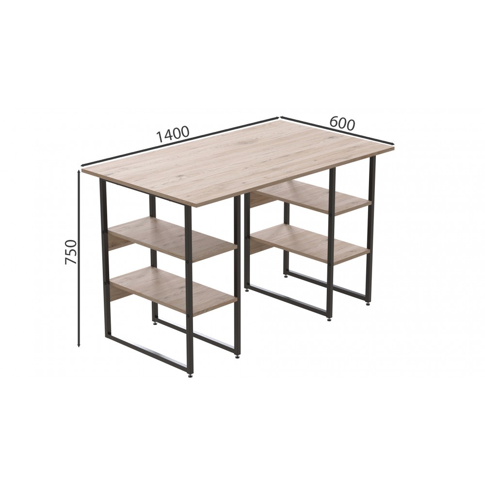 Компьютерный стол Ferrum-decor Карэн 75x140x60 черный ДСП Дуб Сан-Марино 16мм (FRD-102053)