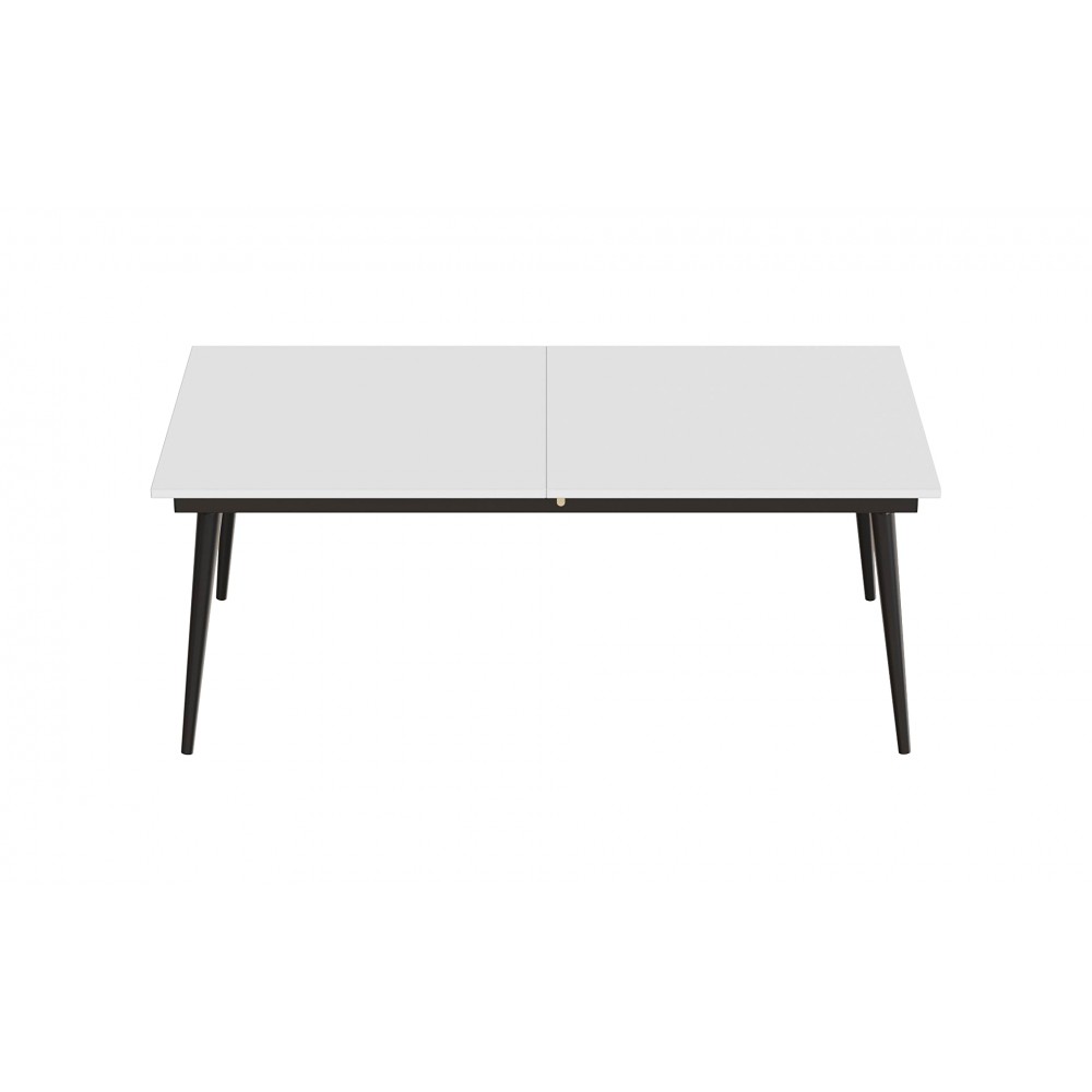 Стіл трансформер журнальний Dandi Small Ferrum-decor 45x120 160)x60 Чорний метал ДСП Білий 16 мм (FRD-106791)