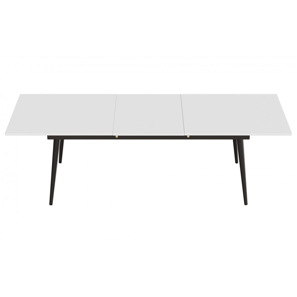Стіл трансформер журнальний Dandi Small Ferrum-decor 45x120 160)x60 Чорний метал ДСП Білий 16 мм (FRD-106791)