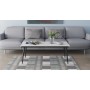 Стіл трансформер журнальний Dandi Small Ferrum-decor 45x120 160)x60 Чорний метал ДСП Білий 16 мм (FRD-106791)