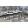 Стіл трансформер журнальний Dandi Small Ferrum-decor 45x120 160)x60 Чорний метал ДСП Білий 16 мм (FRD-106791)