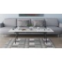Стіл трансформер журнальний Dandi Small Ferrum-decor 45x120 160)x60 Чорний метал ДСП Білий 16 мм (FRD-106791)