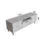 Тумба Лэстер на конусных ножках Ferrum-decor 48x139x38 Черный металл ДСП Бетон 16 мм (FRD-106801)