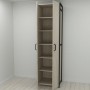 Шафа Гардероб Уні секція 7 серії Конект Ferrum-decor 220x60x50см Чорний метал ДСП Дуб Сонома 16 мм (FRD-104561)