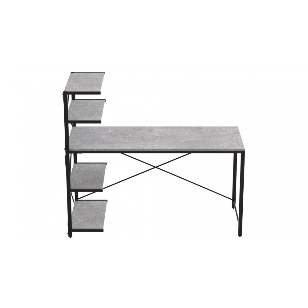 Компьютерный стол Ferrum-decor Джек 75x140x70 Черный ДСП Бетон (FRD-105322)