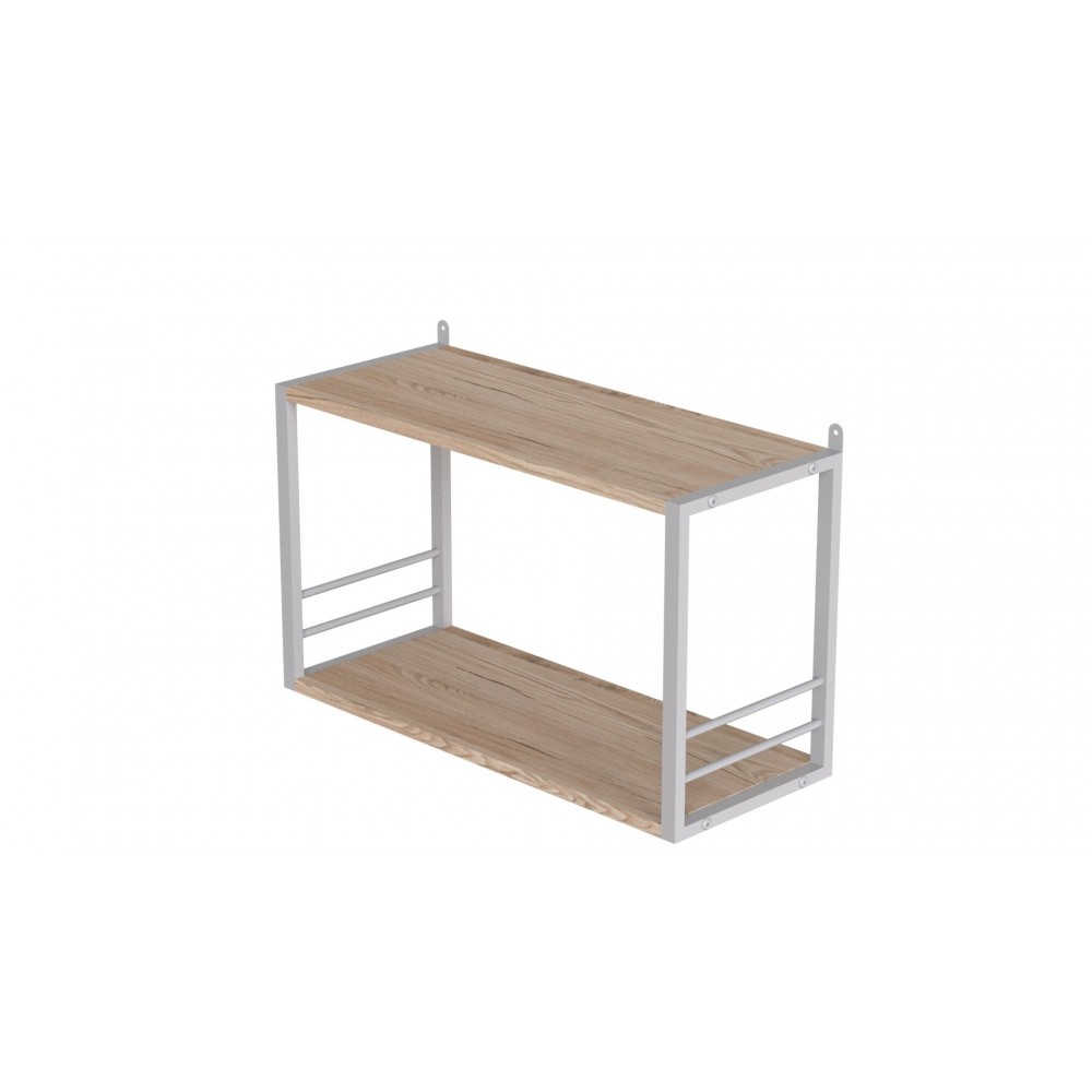 Книжкова полиця універсальна Ferrum-decor Стім 1 38x63x26 білий ДСП Дуб Сан-Марино 16мм (FRD-104092)