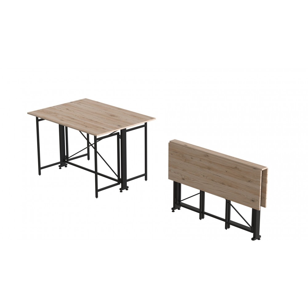 Стол-книжка трансформер Орион 3 Ferrum-decor 750x1150x880 Черный металл ДСП Дуб Сан-Марино 16 мм (FRD-105082)