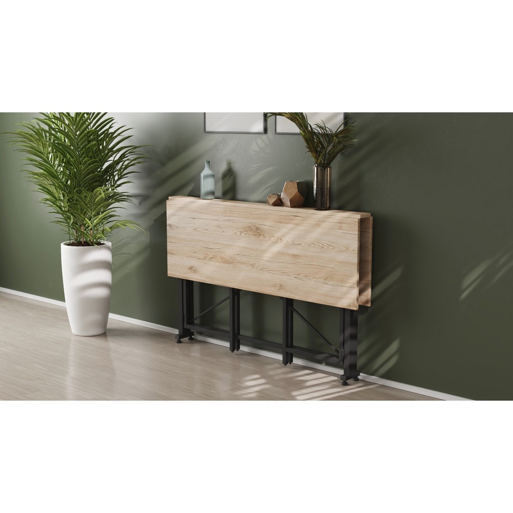 Стол-книжка трансформер Орион 3 Ferrum-decor 750x1150x880 Черный металл ДСП Дуб Сан-Марино 16 мм (FRD-105082)