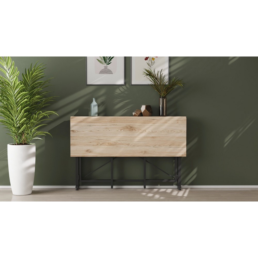 Стол-книжка трансформер Орион 3 Ferrum-decor 750x1150x880 Черный металл ДСП Дуб Сан-Марино 16 мм (FRD-105082)