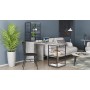 Стол-тумба трансформер Смарт 3/2 с этажеркой Ferrum-decor 1430x1450x600 Черный металл ДСП Бетон 16 мм (FRD-105122)