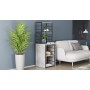 Стол-тумба трансформер Смарт 3/2 с этажеркой Ferrum-decor 1430x1450x600 Черный металл ДСП Бетон 16 мм (FRD-105122)