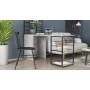 Стол-тумба трансформер Смарт 3/2 с этажеркой Ferrum-decor 1430x1450x600 Черный металл ДСП Бетон 16 мм (FRD-105122)
