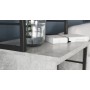 Стол-тумба трансформер Смарт 3/2 с этажеркой Ferrum-decor 1430x1450x600 Черный металл ДСП Бетон 16 мм (FRD-105122)