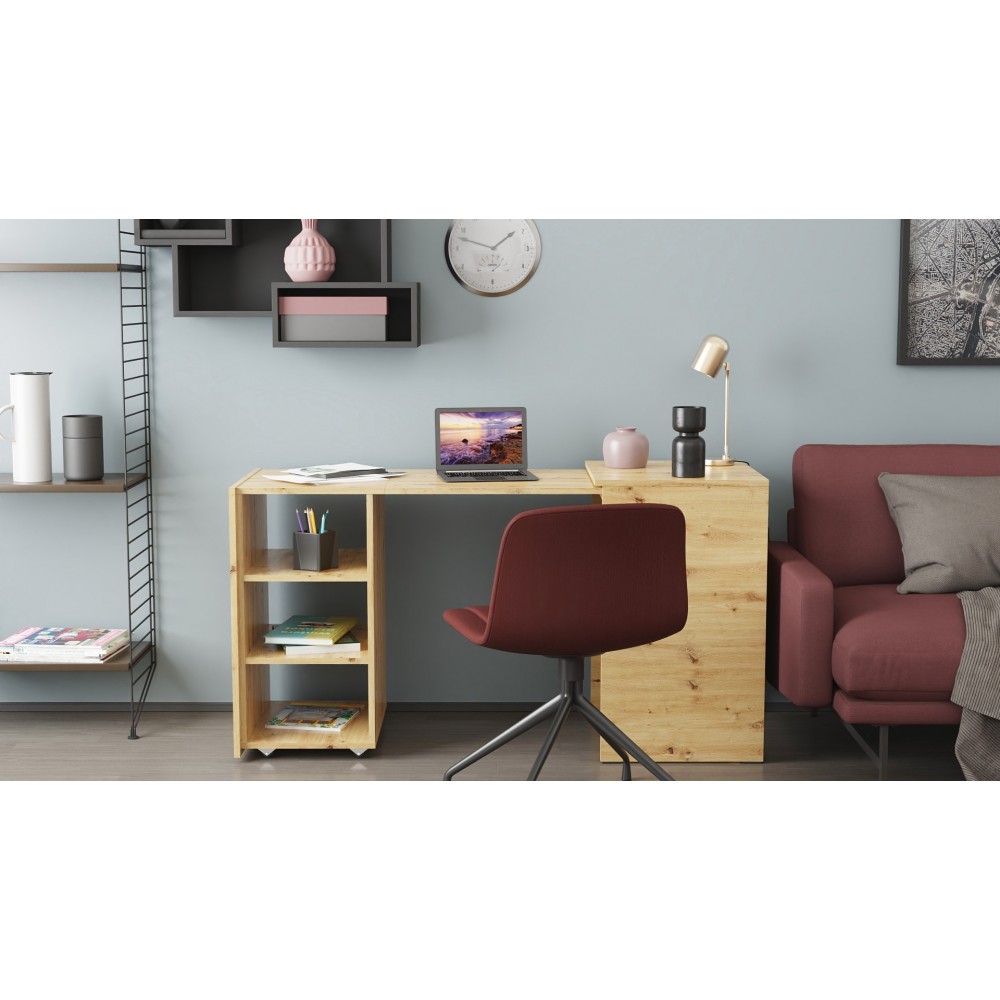 Стол-тумба трансформер Смарт 1/1 Ferrum-decor 750x1450x500 ДСП Дуб Артизан 16 мм (FRD-105072)