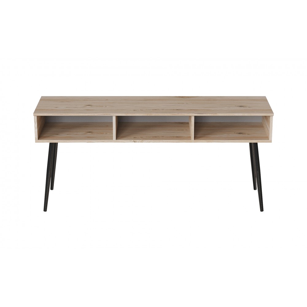 Тумба під телевізор Кентуки Ferrum-decor 45x139x38 Чорний метал ДСП Дуб Сан-Марино 16 мм (FRD-106732)