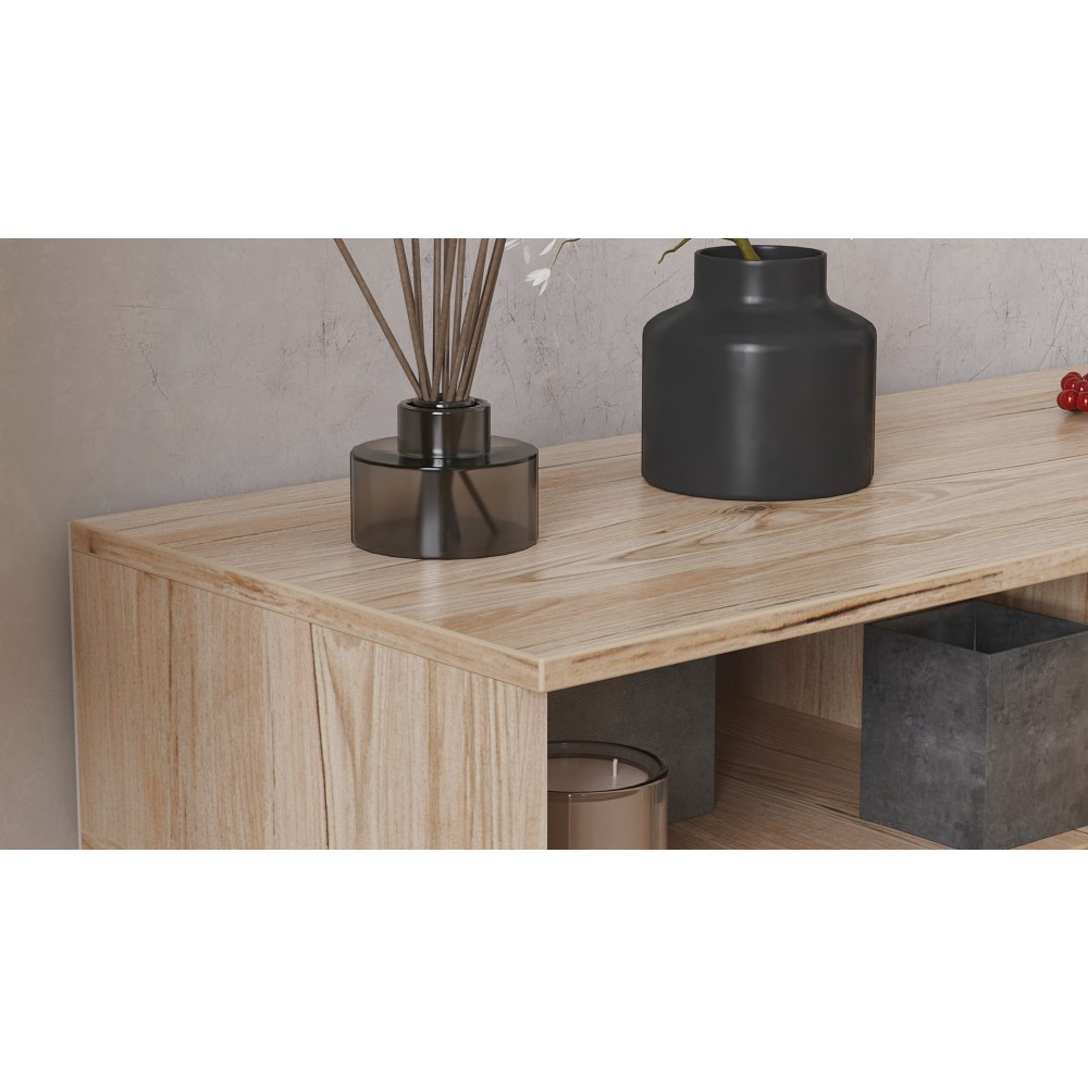 Тумба під телевізор Кентуки Ferrum-decor 45x139x38 Чорний метал ДСП Дуб Сан-Марино 16 мм (FRD-106732)