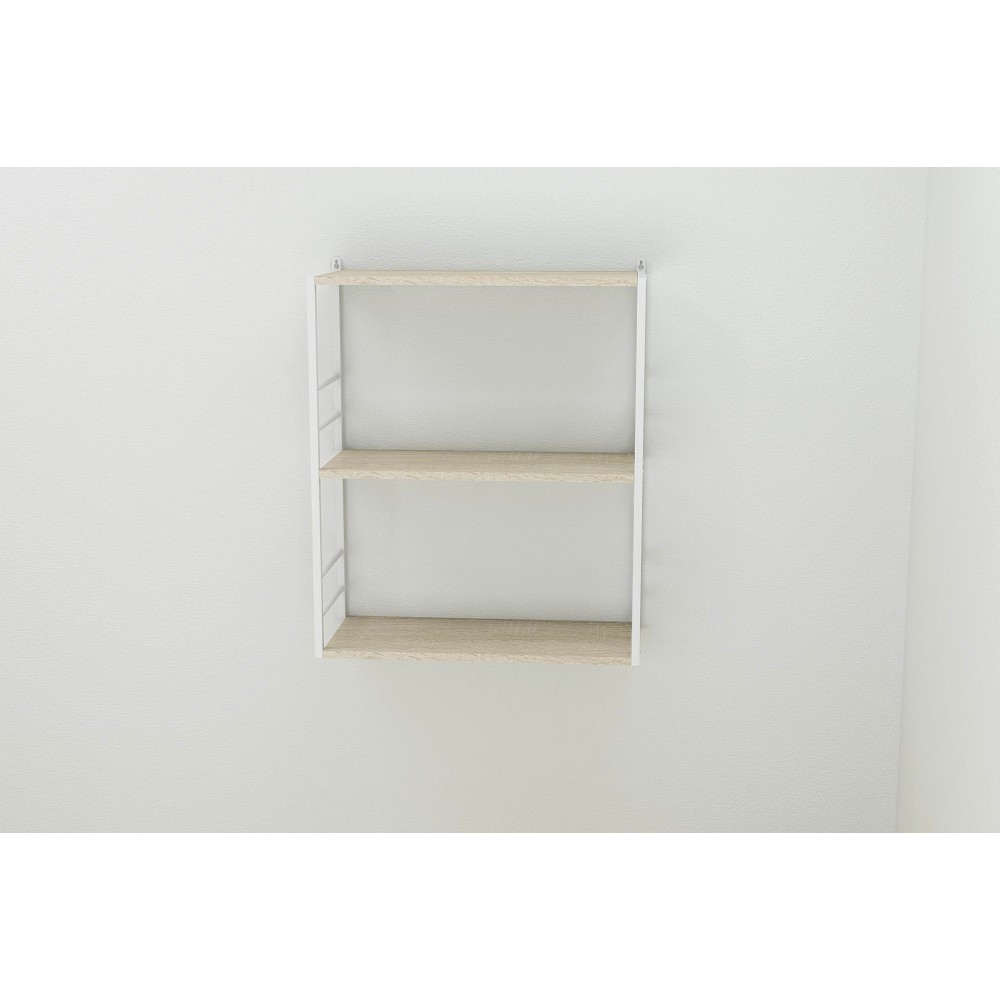 Книжкова полиця універсальна Ferrum-decor Стім 2 74x63x26 білий ДСП Дуб Сонома 16мм (FRD-104112)