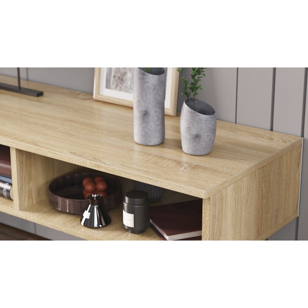 Тумба под ТВ Невада Ferrum-decor 45x100x38 Черный металл ДСП Дуб Сонома 16 мм (FRD-106722)