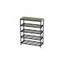 Полка для обуви Слайм 4 Ferrum-decor 820x630x260 Черный металл ДСП Дуб Сонома 16 мм (FRD-105162)