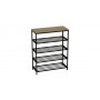 Полка для обуви Слайм 4 Ferrum-decor 820x630x260 Черный металл ДСП Дуб Сонома 16 мм (FRD-105162)