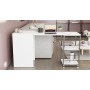 Стол-тумба трансформер Смарт 2/2 Ferrum-decor 750x1450x600 Черный металл ДСП Белое 16 мм (FRD-105102)