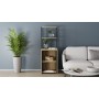 Стол-тумба трансформер Смарт 3/1 с этажеркой Ferrum-decor 1430x1450x500 Черный металл ДСП Дуб Сонома 16 мм (FRD-105112)
