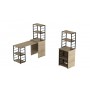 Стол-тумба трансформер Смарт 3/1 с этажеркой Ferrum-decor 1430x1450x500 Черный металл ДСП Дуб Сонома 16 мм (FRD-105112)