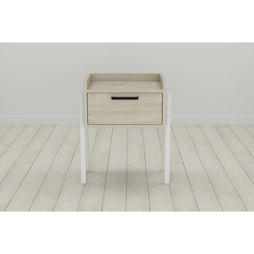 Модульна тумба Ferrum-decor Бетті 540x450x320 метал Білий ДСП Сонома 16 мм (FRD-102993)